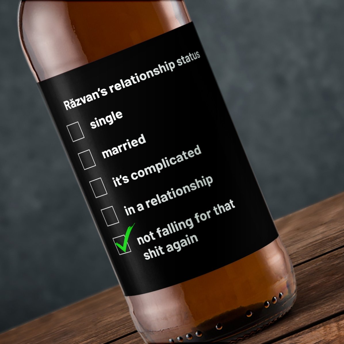 Bere personalizată cu text - Single