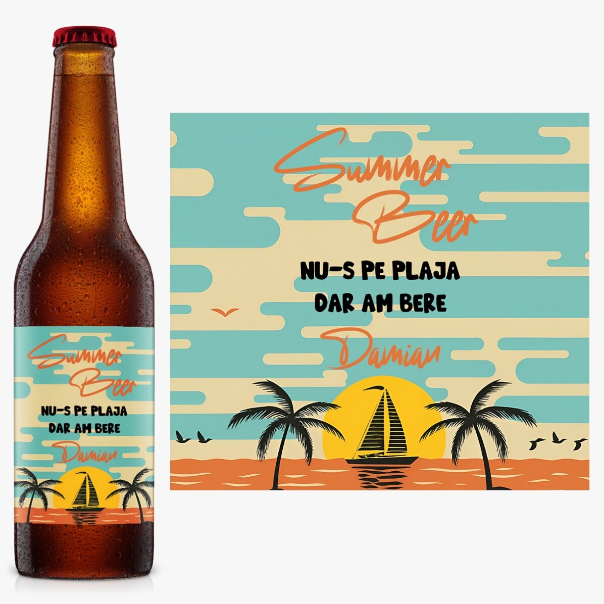 Personalised beer with text - Summer vibes