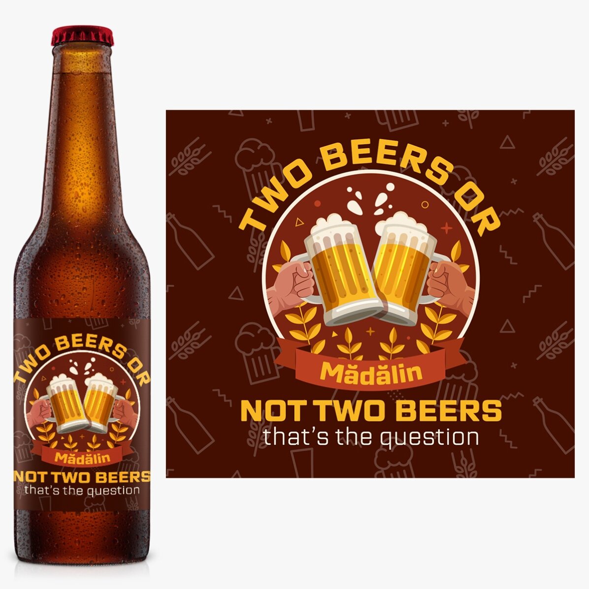 Personalised beer with text - Two beers