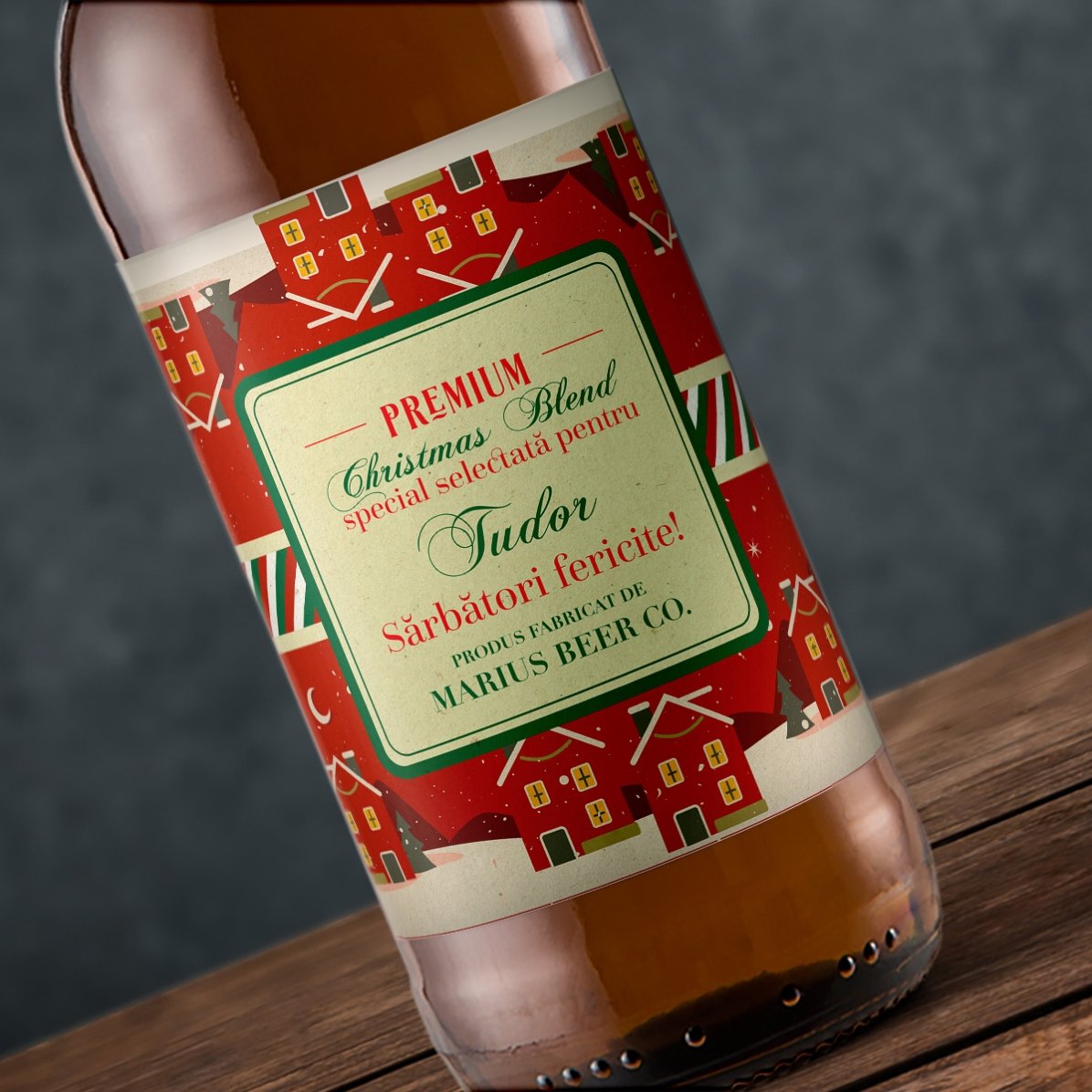 Bere personalizată cu text - Vintage Christmas Blend