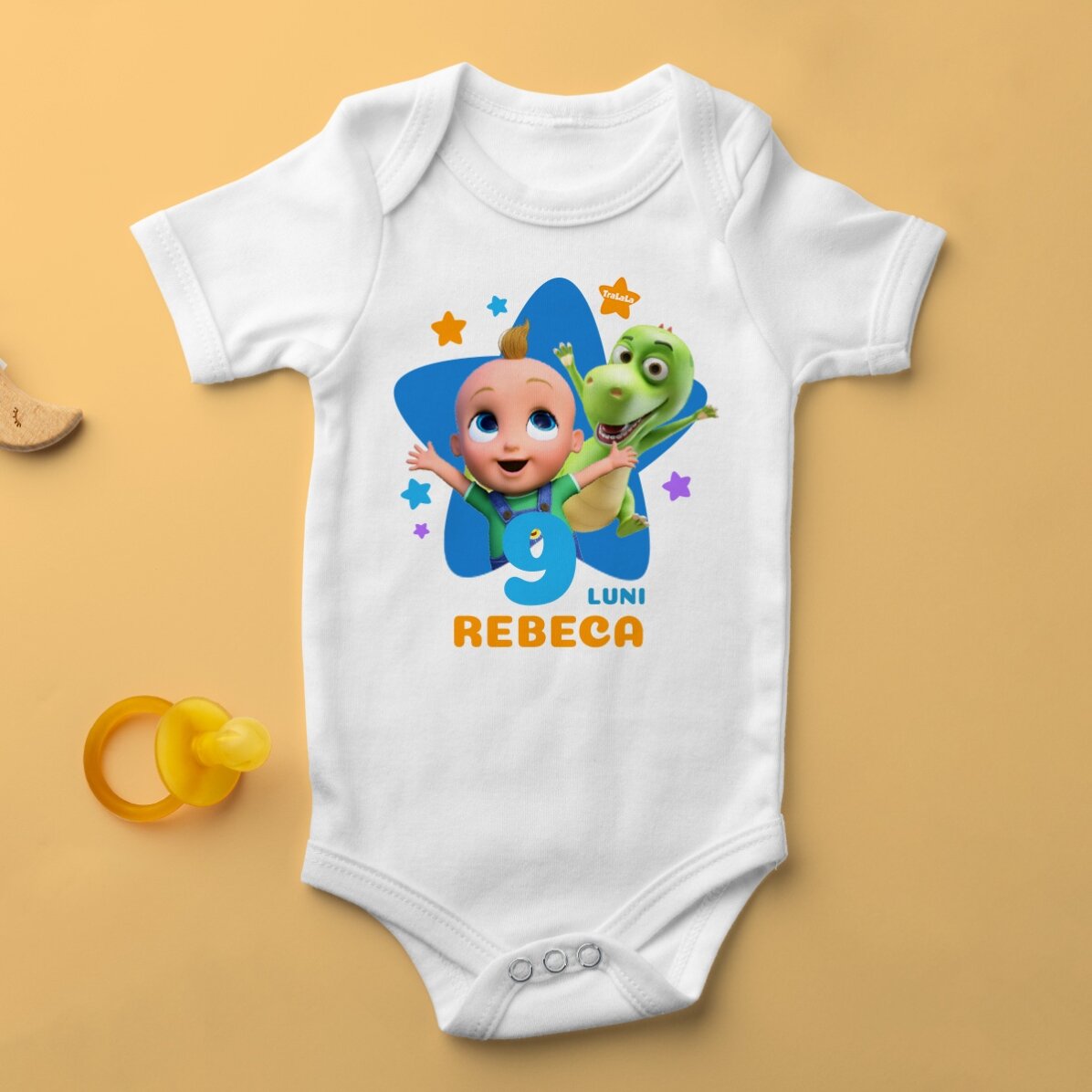 Body aniversar pentru copii personalizat cu vârstă și nume - TraLaLa