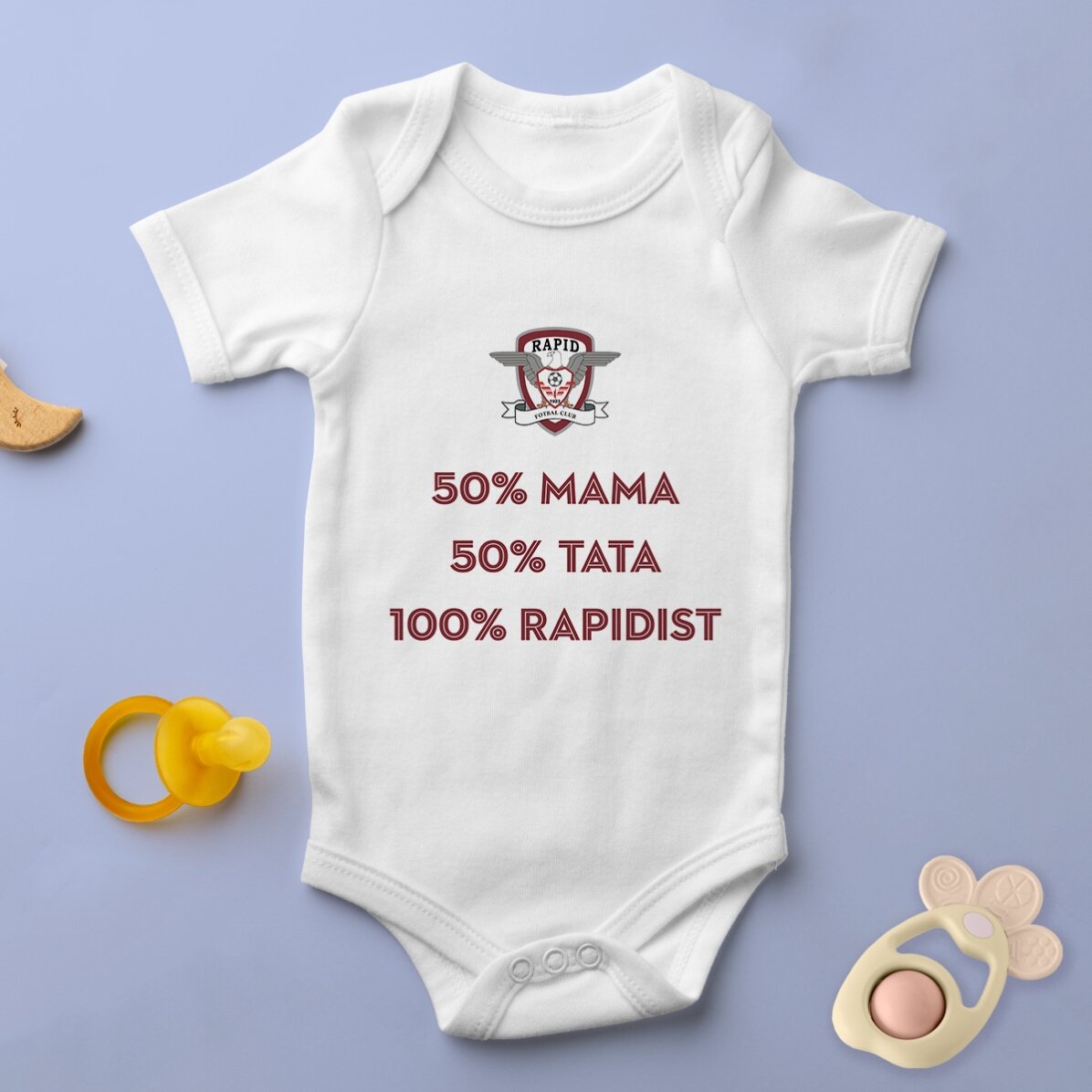 Body pentru copii FC Rapid personalizat cu mesaj - 100% Rapidist