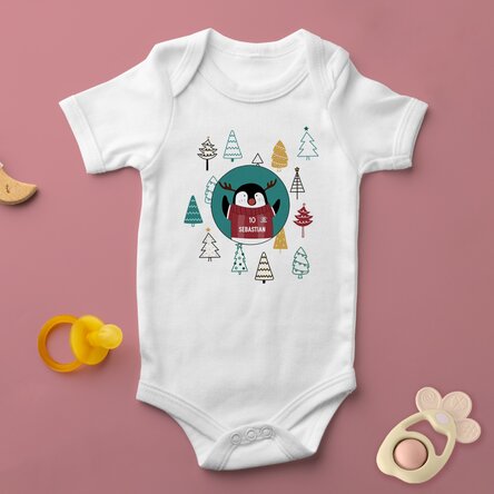 Body pentru copii FC Rapid personalizat cu text - Christmas Penguin