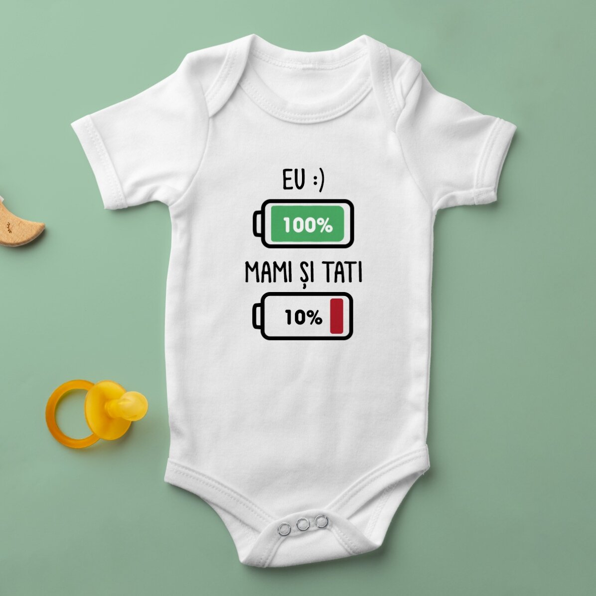 Body pentru copii personalizat cu mesaj - Baterie