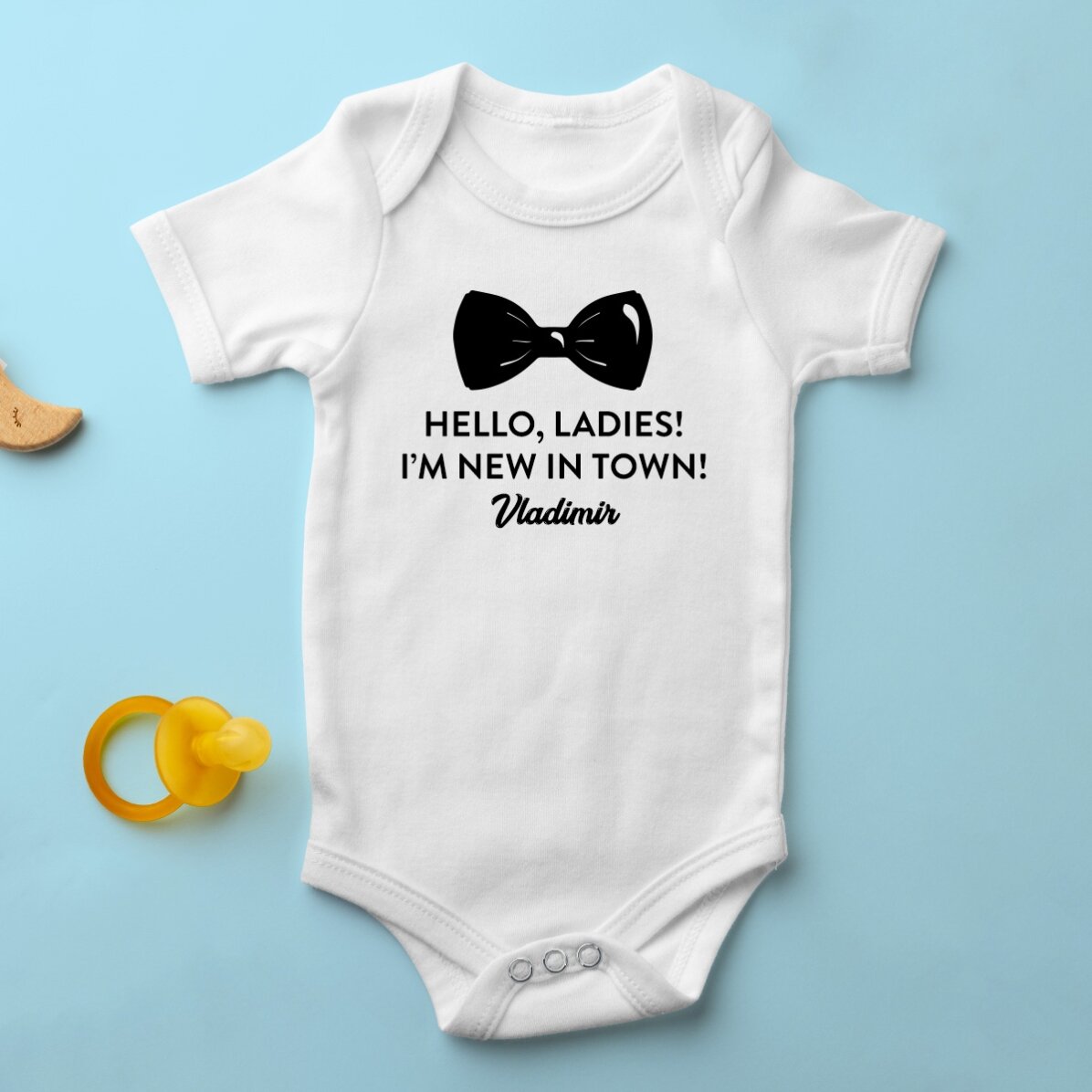 Body pentru copii personalizat cu mesaj - Papion