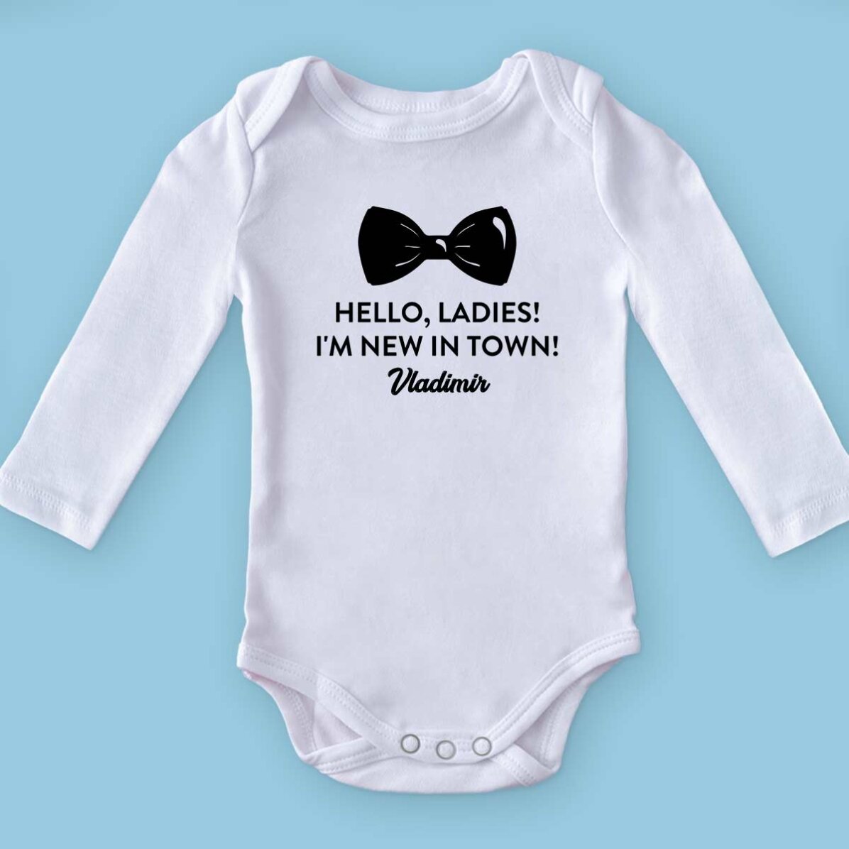 Body pentru copii personalizat cu mesaj - Papion