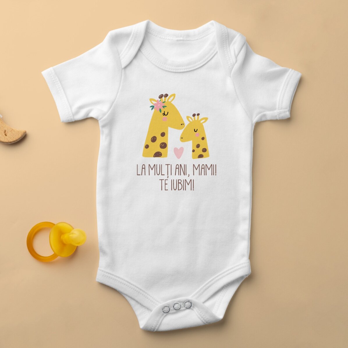 Body pentru copii personalizat cu mesaj pentru mămici