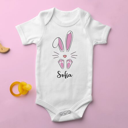 Body pentru copii personalizat cu nume - Iepuraș de Paște