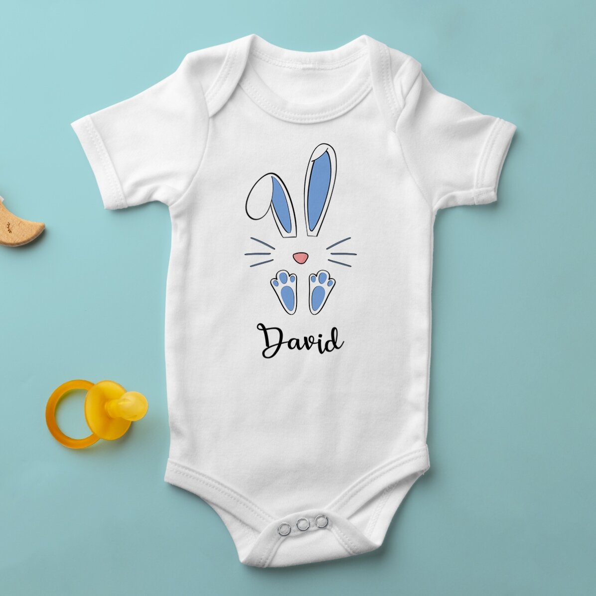 Body pentru copii personalizat cu nume - Iepuraș de Paște