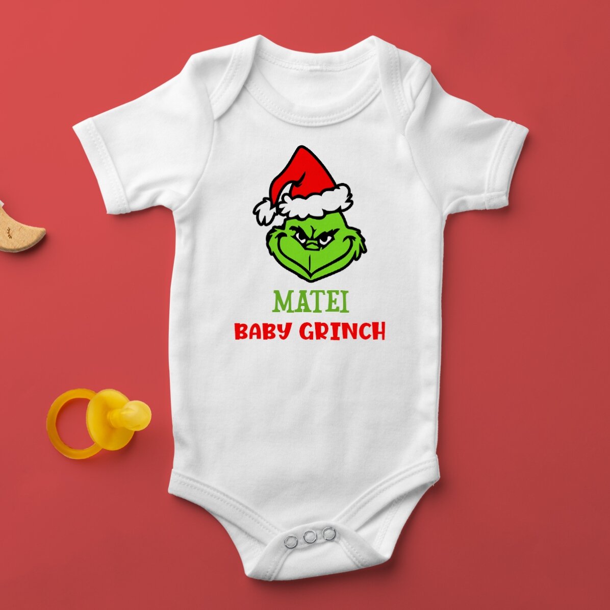 Body pentru copii personalizat cu text - Grinch