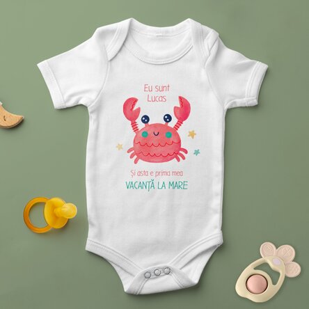 Body pentru copii personalizat cu text - Prima mea vacanță
