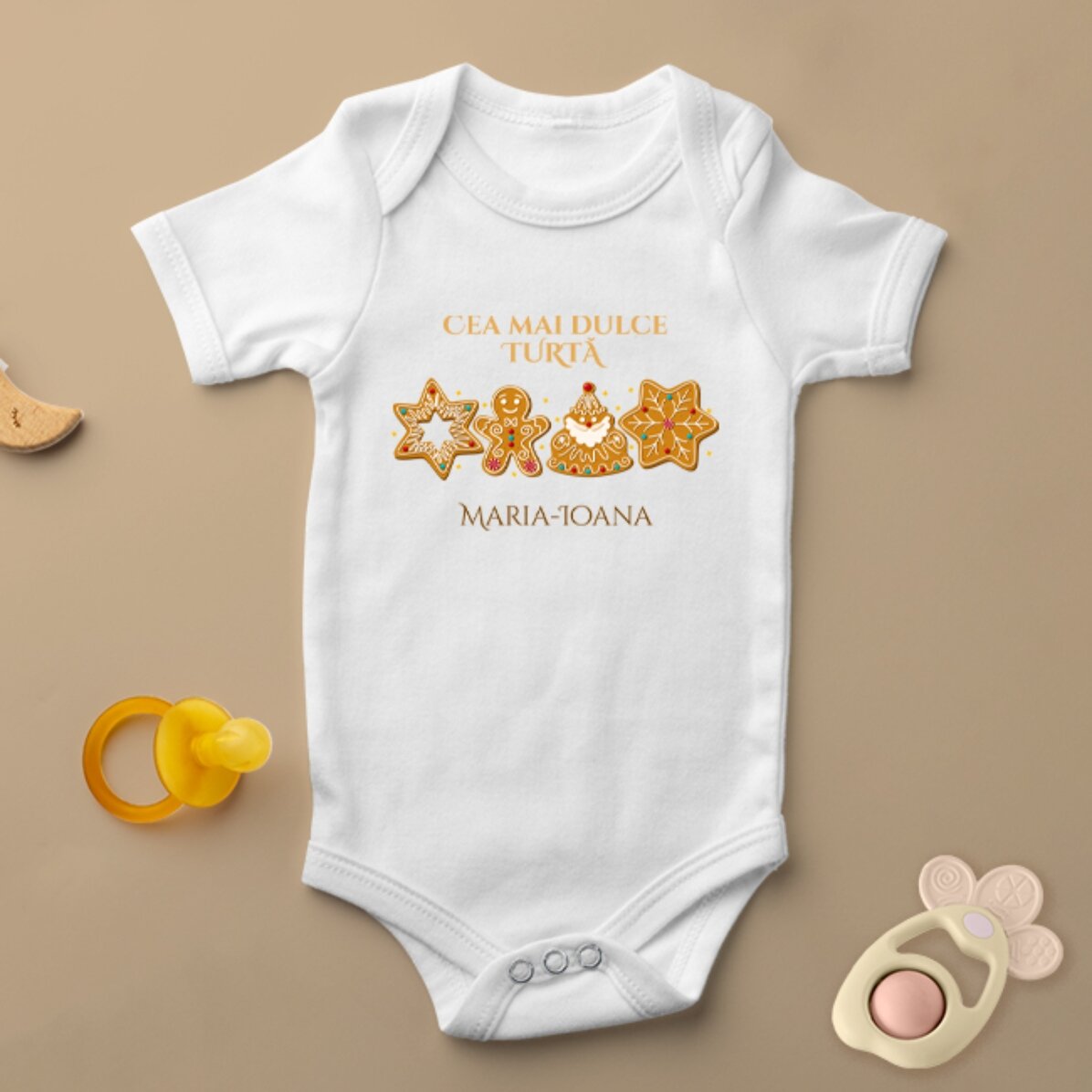 Body pentru copii personalizat cu text - Turtă dulce