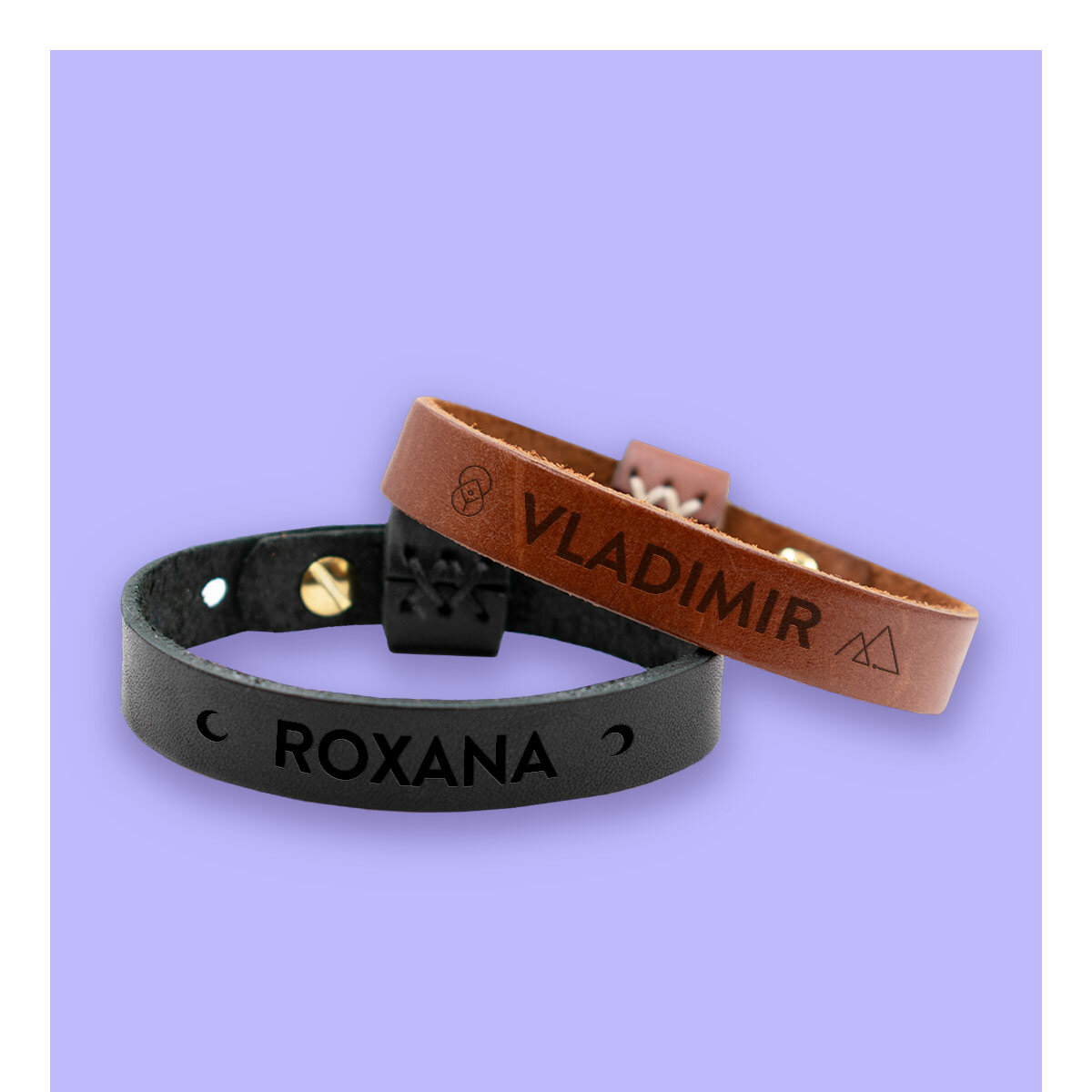Personalised leather bracelets