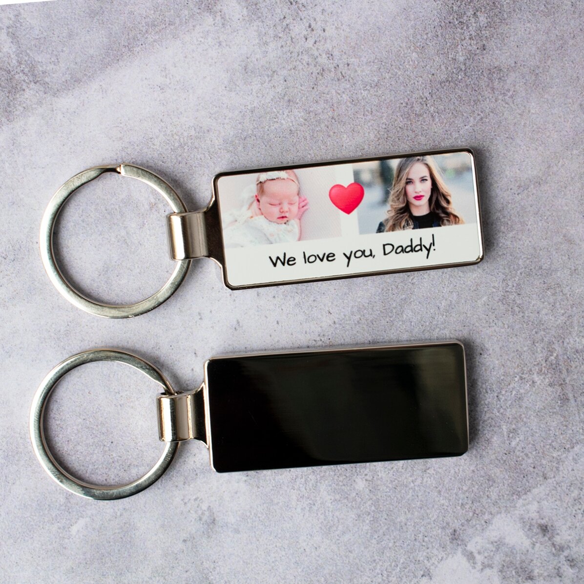 Breloc personalizat cu 2 poze și mesaj