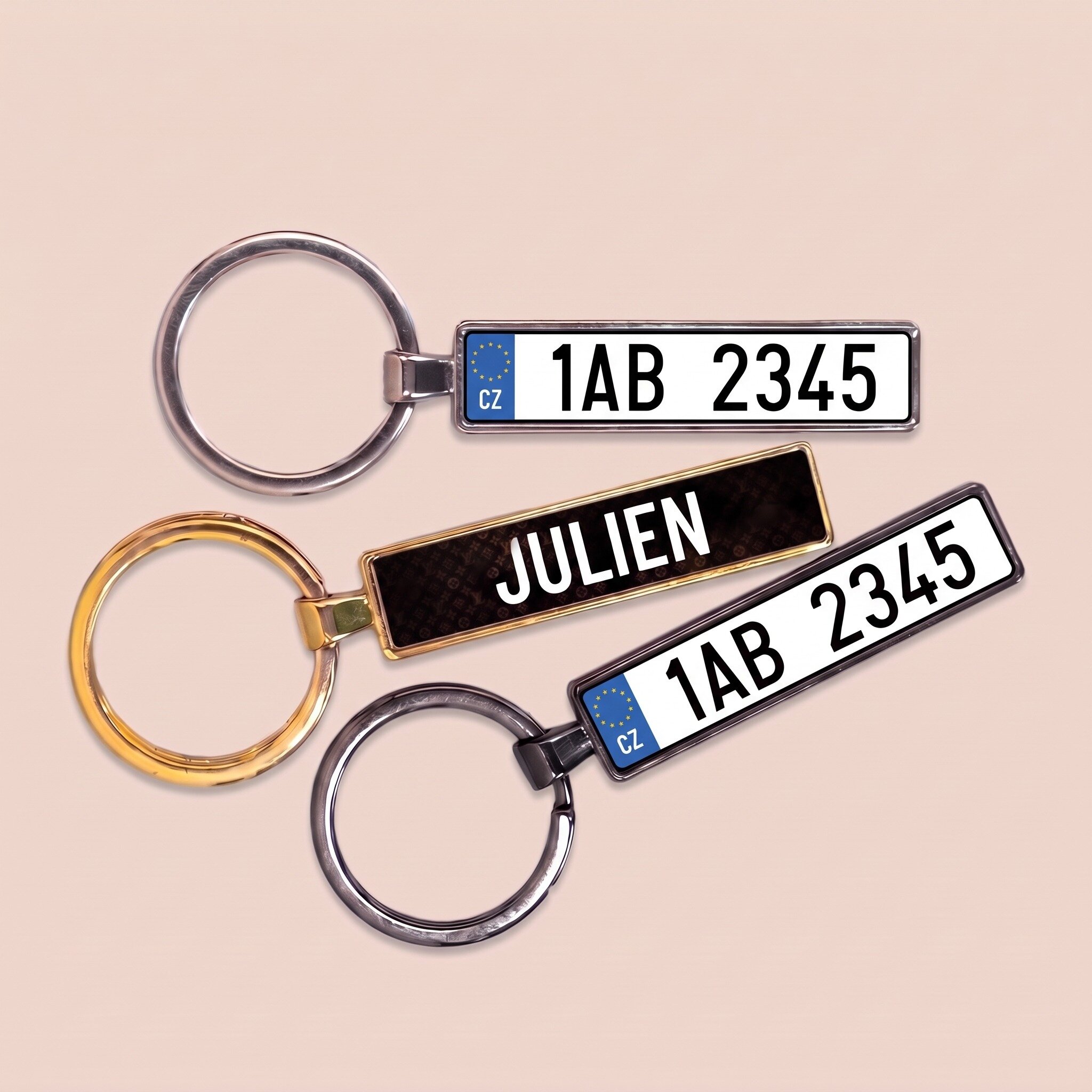 Personalised keyring with Czech car number plate