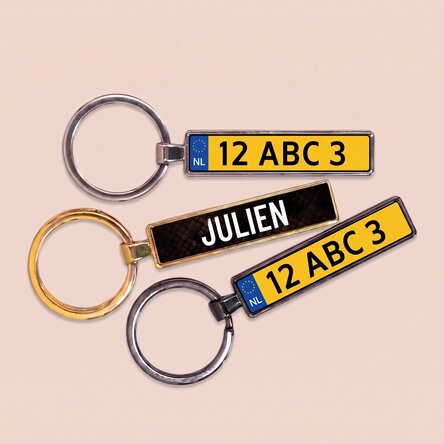 Personalised keyring with Dutch car number plate