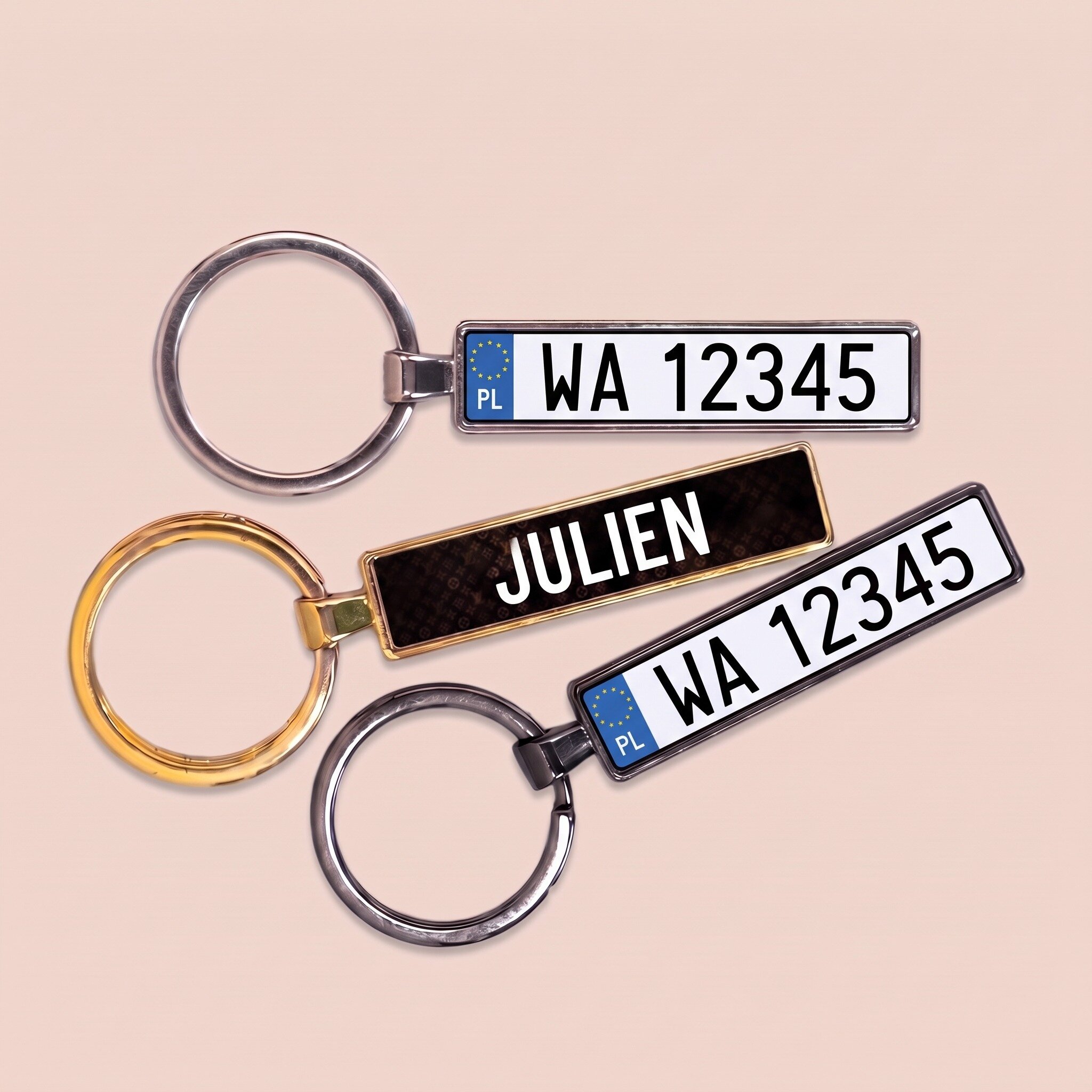 Personalised keyring with Polish car number plate