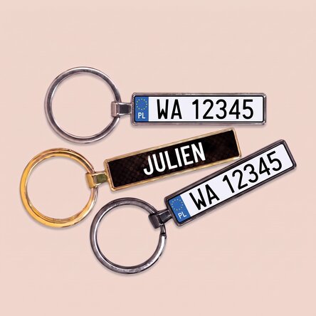 Personalised keyring with Polish car number plate