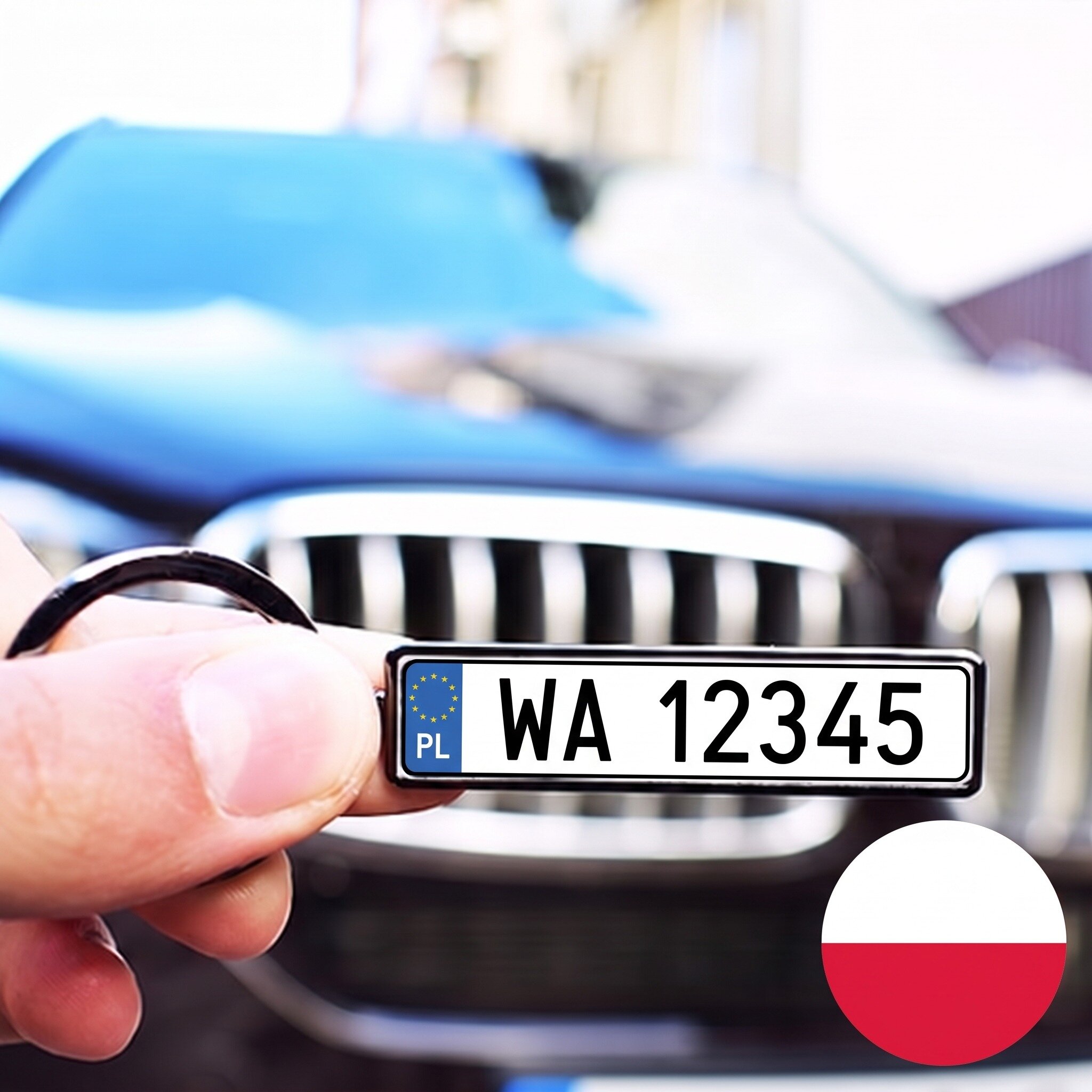 Personalised keyring with Polish car number plate