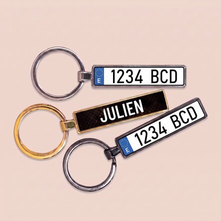 Personalised keyring with Spanish car number plate
