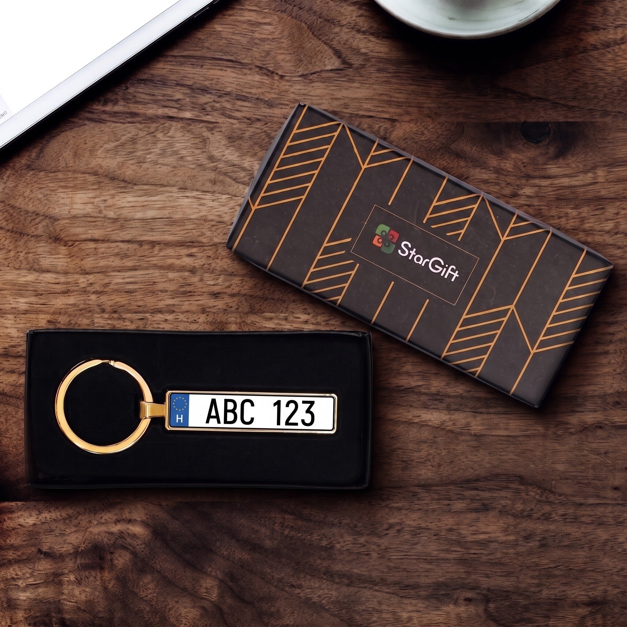 Personalised keyring with Hungarian car number plate