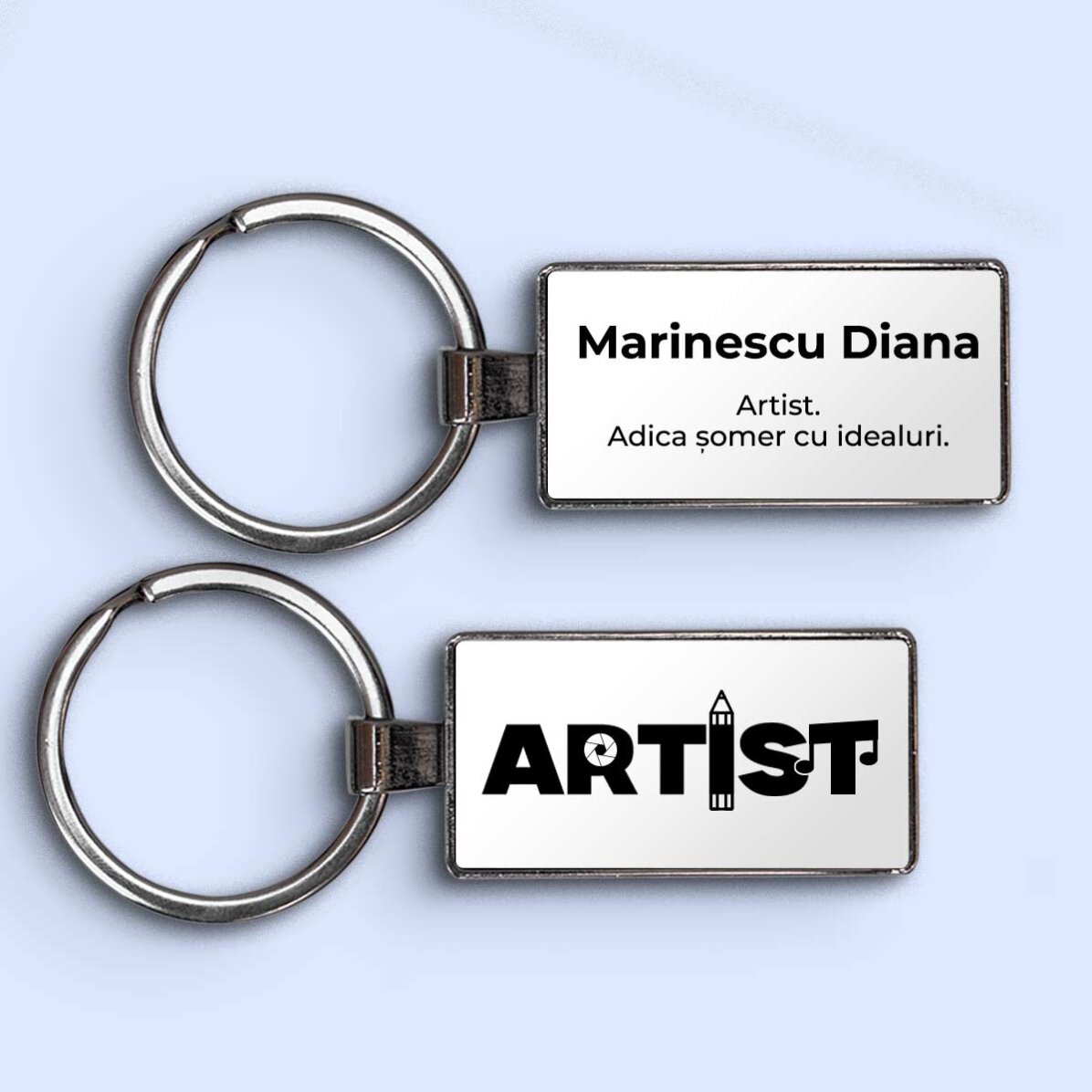 Breloc personalizat cu nume și text - Artist