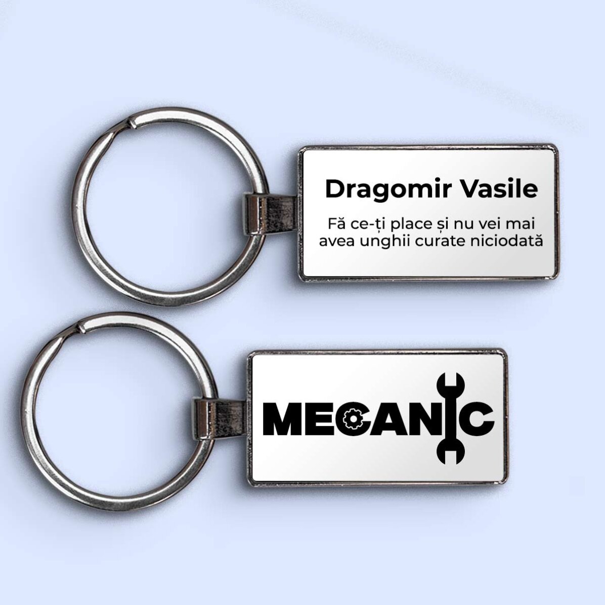 Breloc personalizat cu nume și text - Mecanic