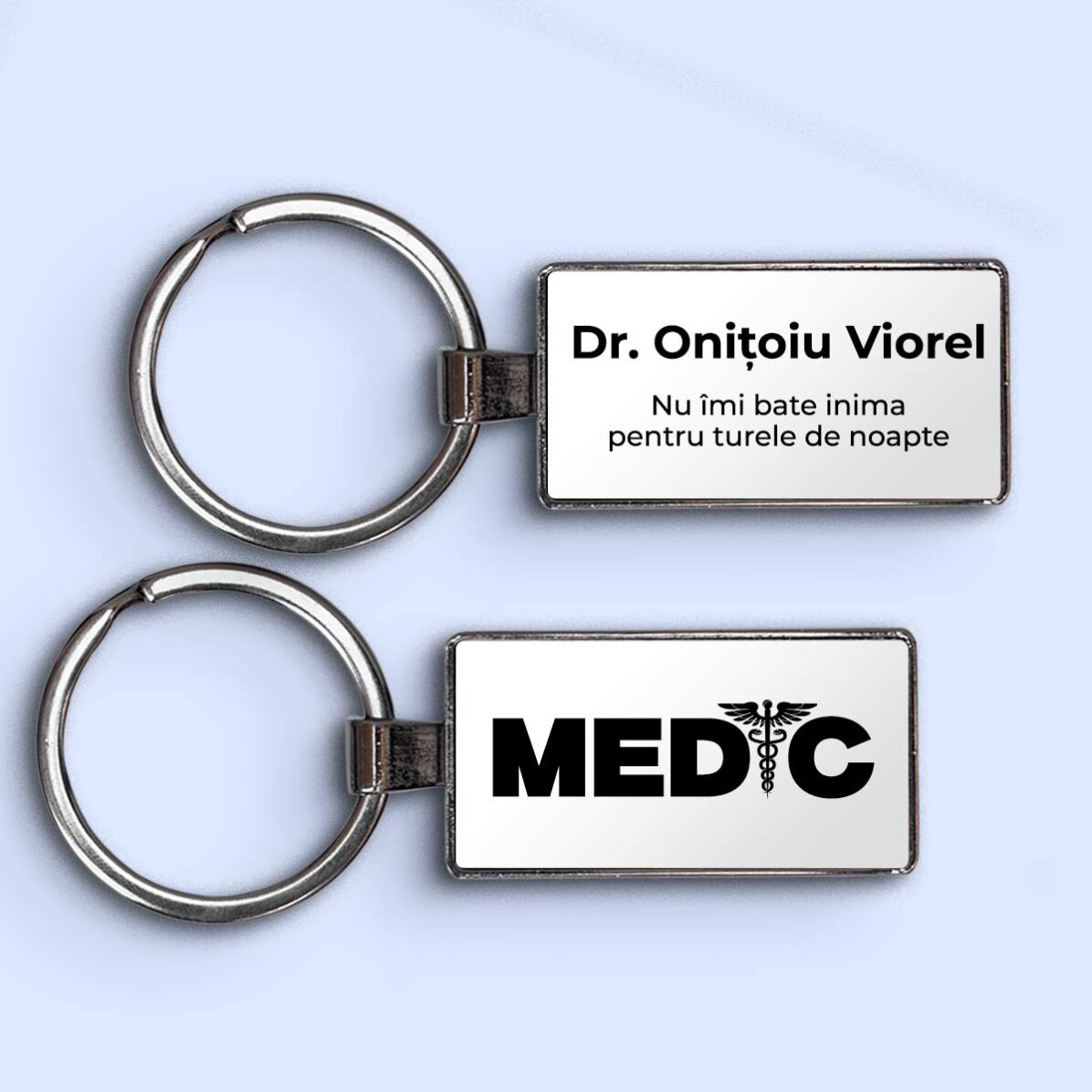 Breloc personalizat cu nume și text - Medic