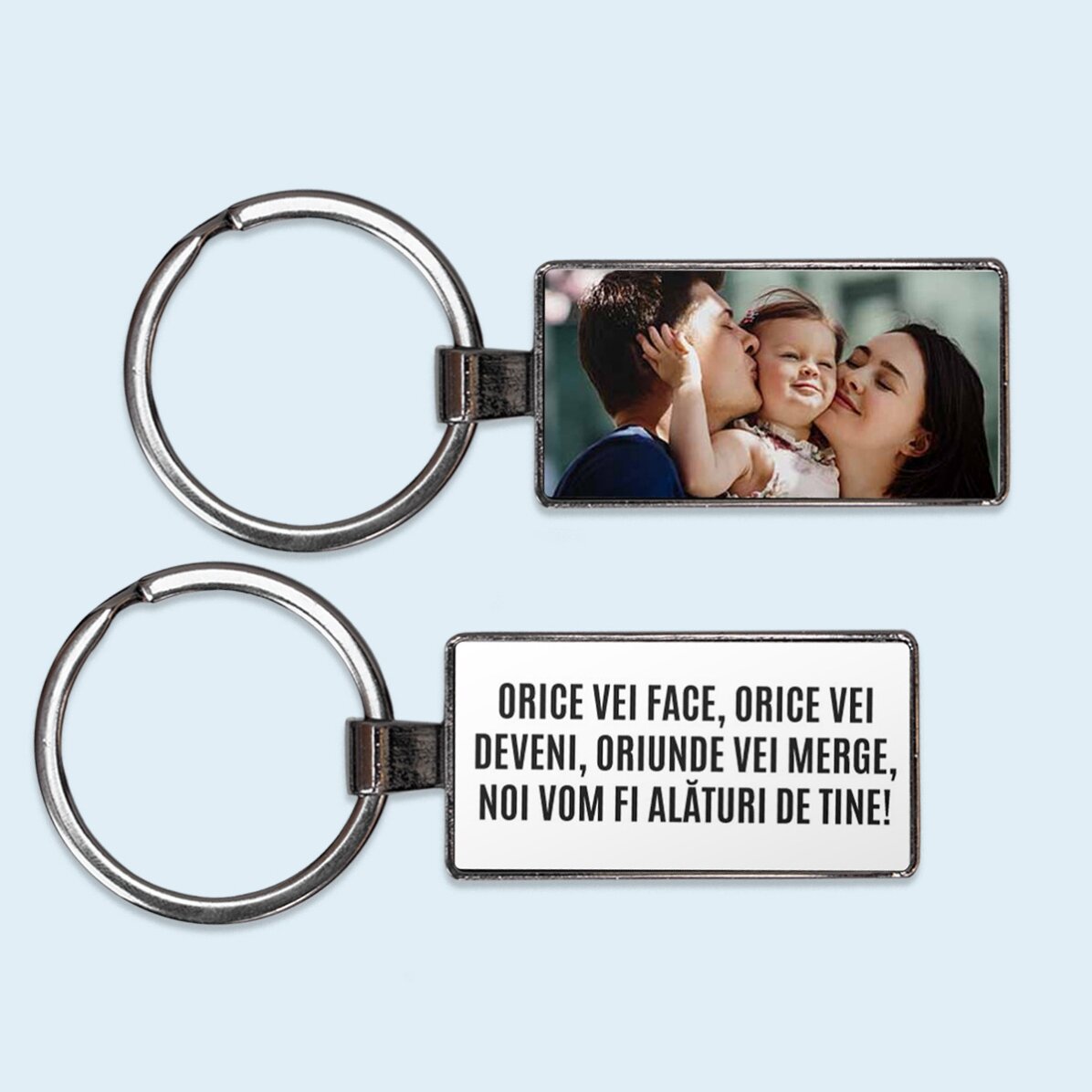 Breloc personalizat cu o poză și mesaj