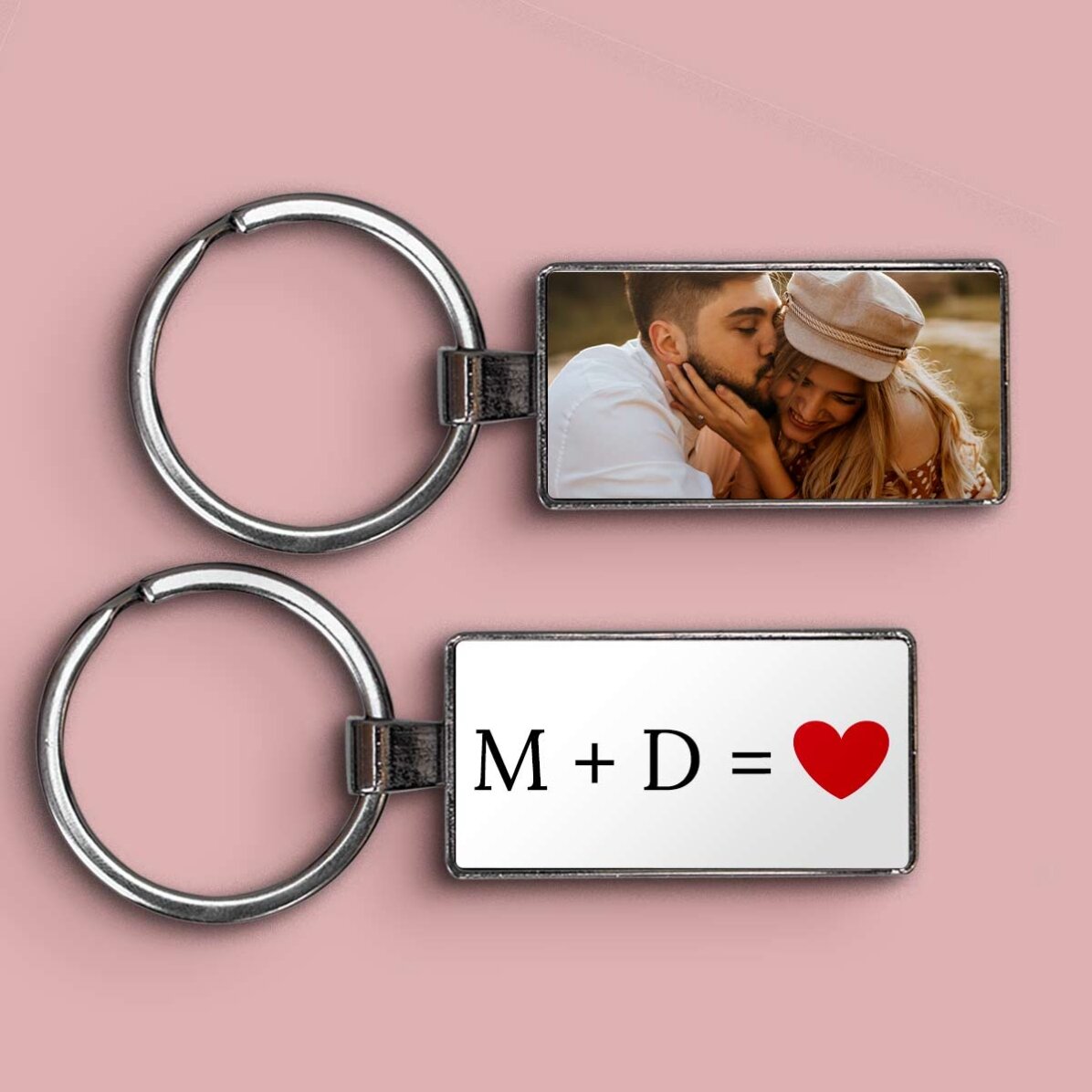 Breloc personalizat cu o poză și text - Love