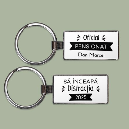 Breloc personalizat cu text - Pensionare