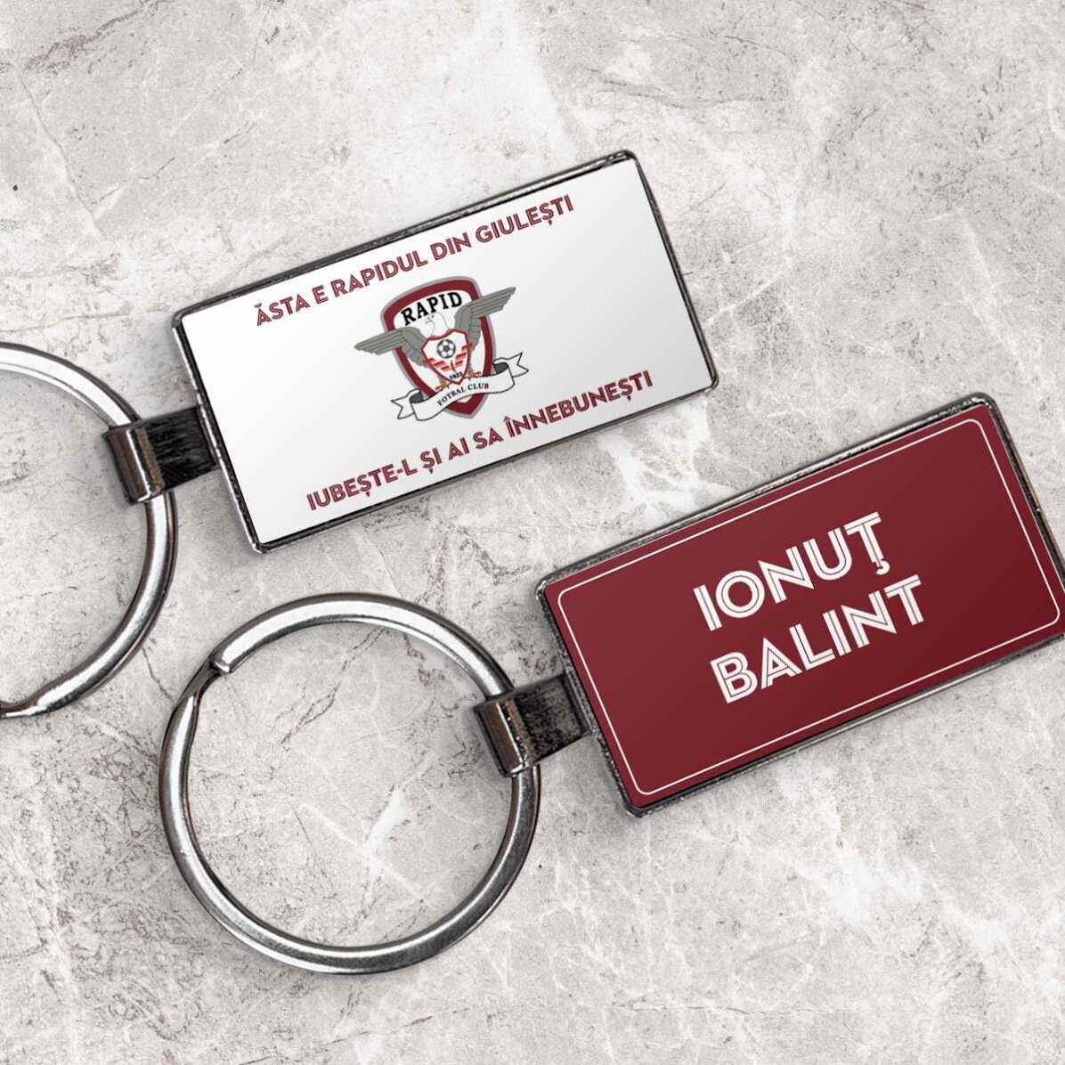 Breloc personalizat FC Rapid cu text - Rapidul din Giulești