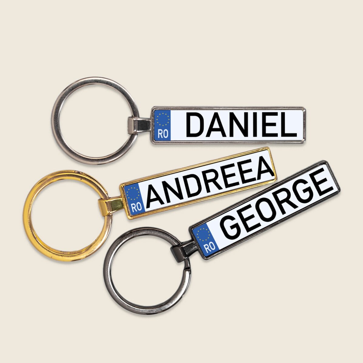 Breloc personalizat replică număr auto cu numele tău