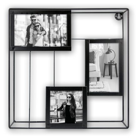 Cadru metalic cu trei poze - 30x30 cm