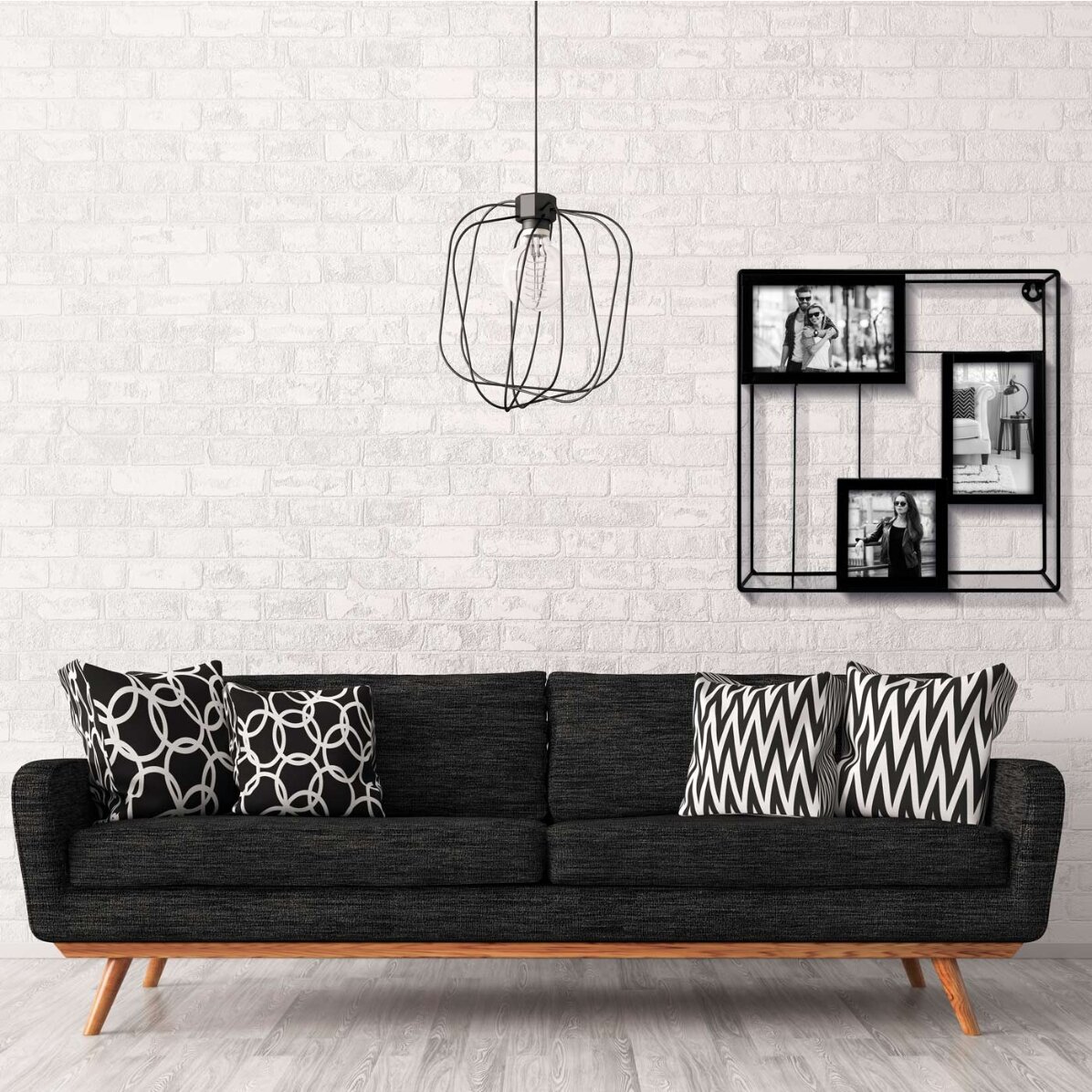 Cadru metalic cu trei poze - 30x30 cm