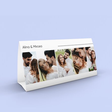 Calendar de birou 2026 personalizat cu 5 poze și text