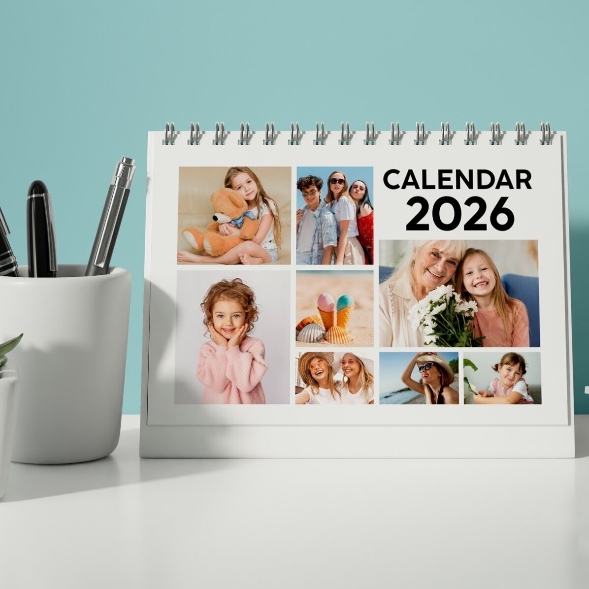Personalised desk calendar with photos