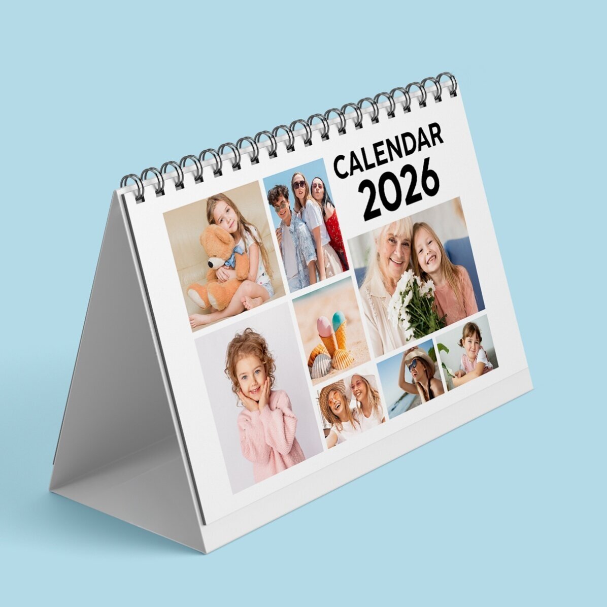 Personalised desk calendar with photos