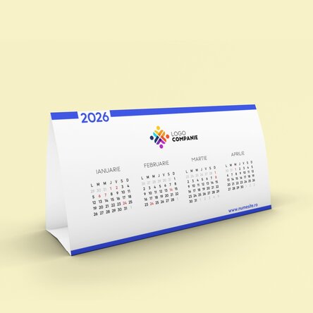 Calendar de birou personalizat cu logo și mesaj