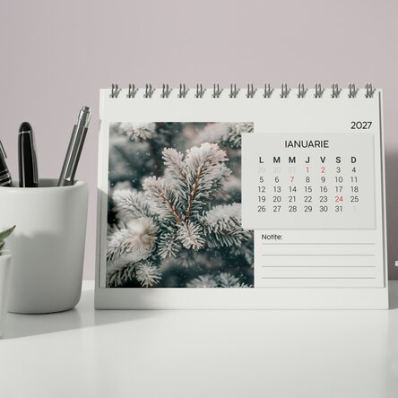 Personalised desk calendar with a message and photos