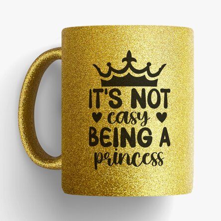 Cană cu glitter personalizată cu text - Princess