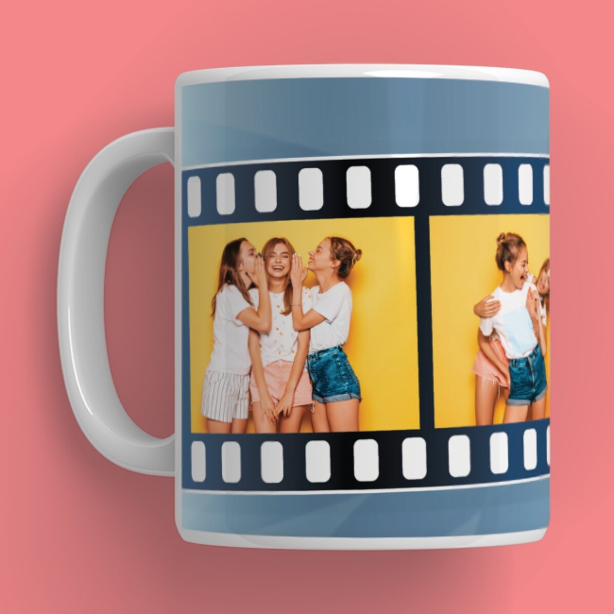 Cană personalizată cu 4 poze în rolă de film