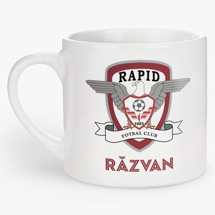 Cană espresso FC Rapid personalizată cu nume