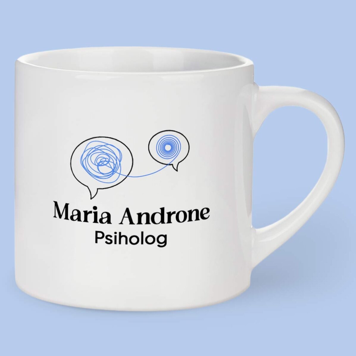 Cană espresso personalizată cu mesaj - Psiholog