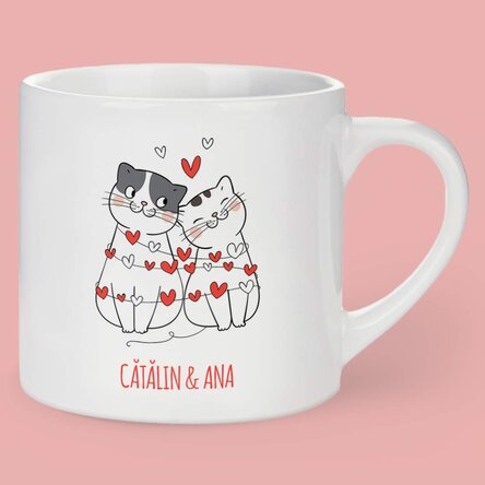 Cană espresso personalizată cu o mesaj - Pisicuțe