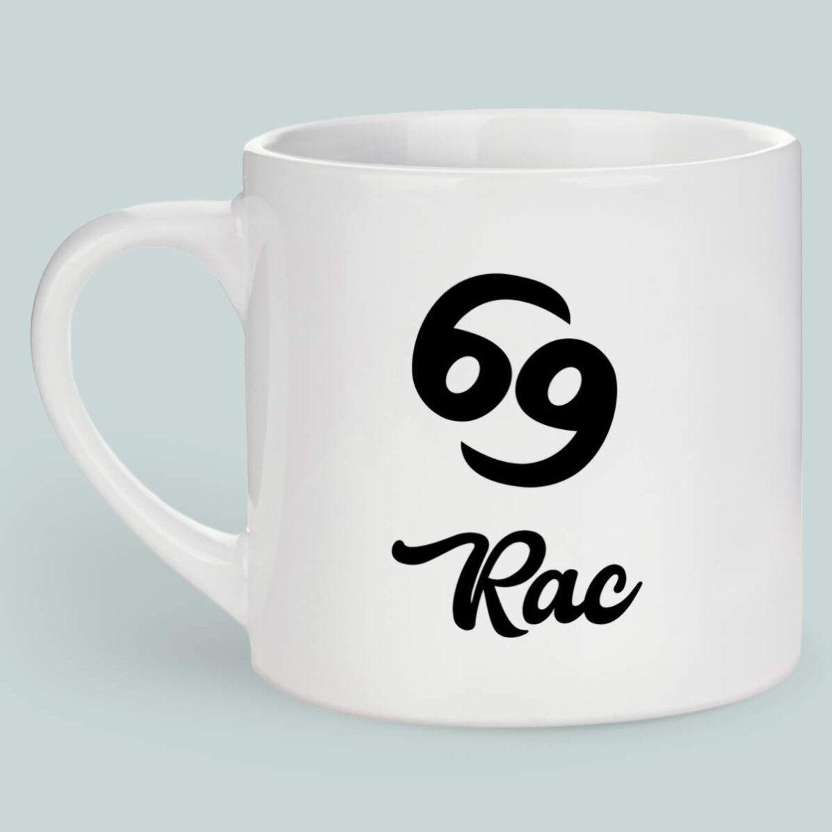 Personalised espresso cup with photo and text - Cancer zodiac sign