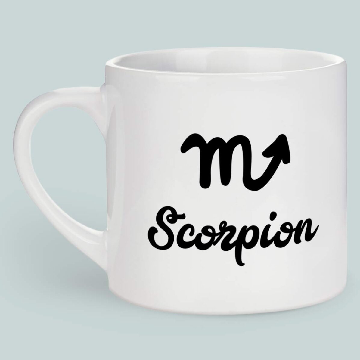 Cană espresso personalizată cu poză și text - Zodia Scorpion