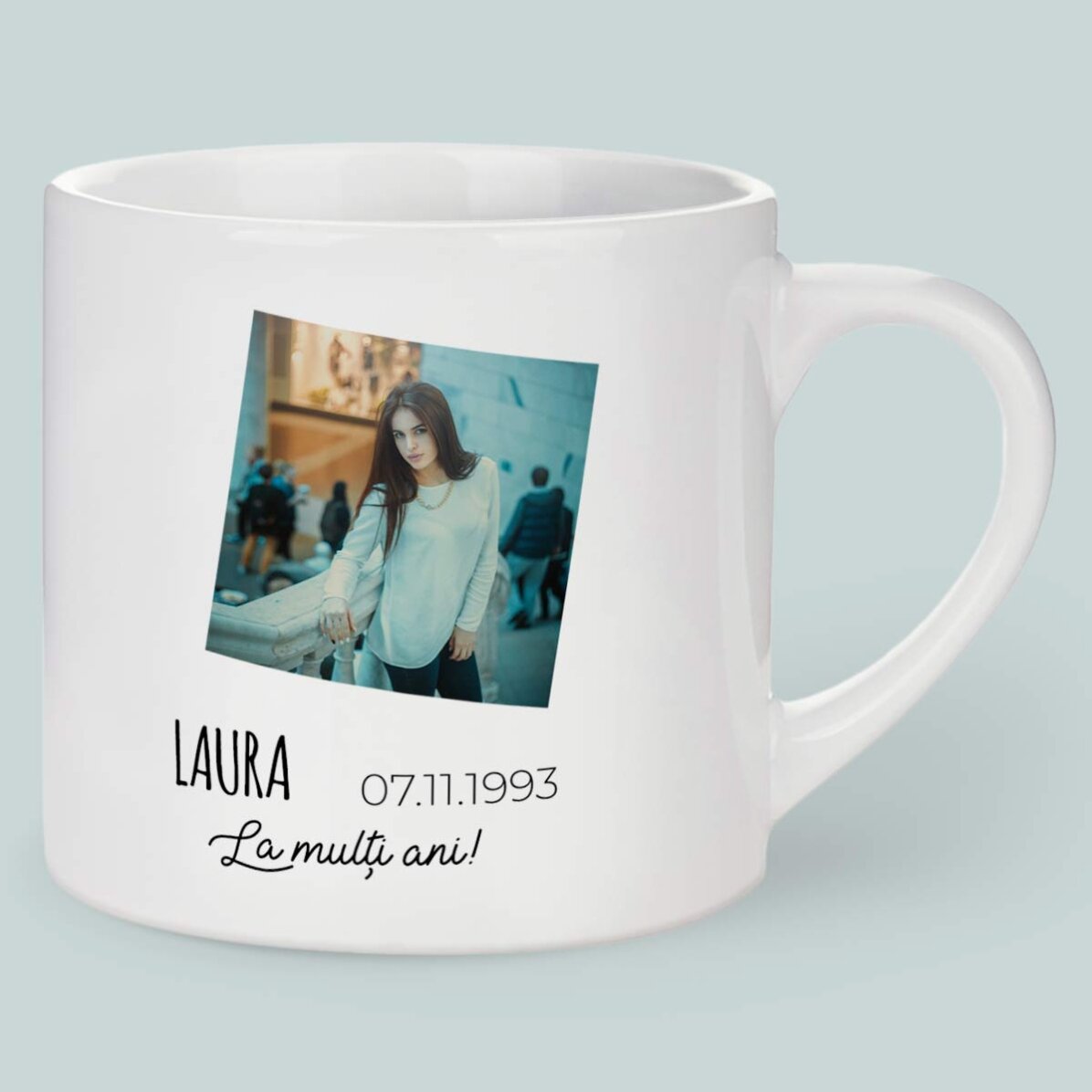 Cană espresso personalizată cu poză și text - Zodia Scorpion