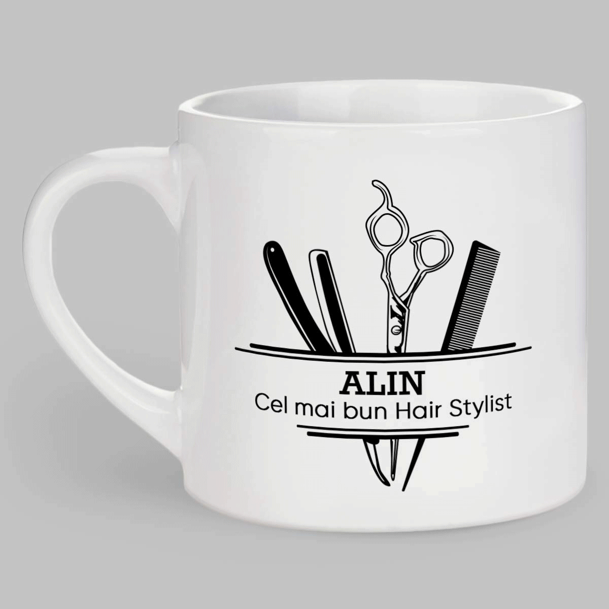 Personalised espresso cup with text - Hair Stylist