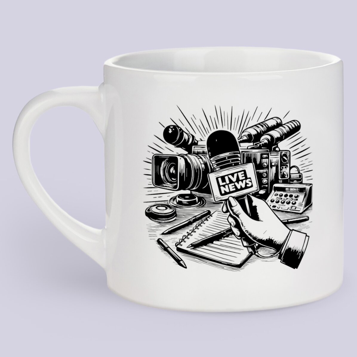 Cană espresso personalizată cu text - Jurnalist